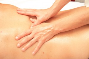 Massage of male back